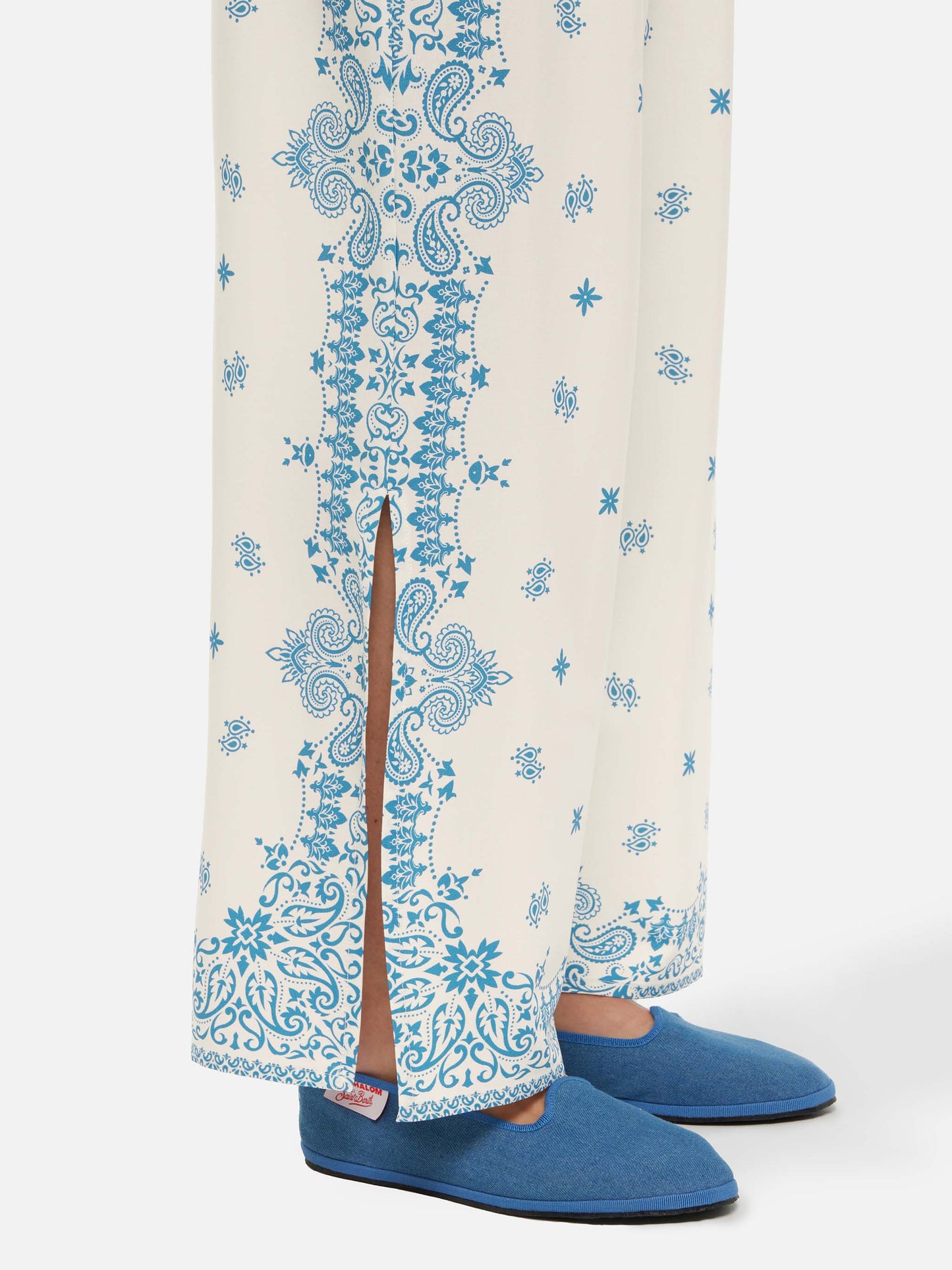 Ikaria wide-leg pants with bandanna placed print - MC2 Saint Barth