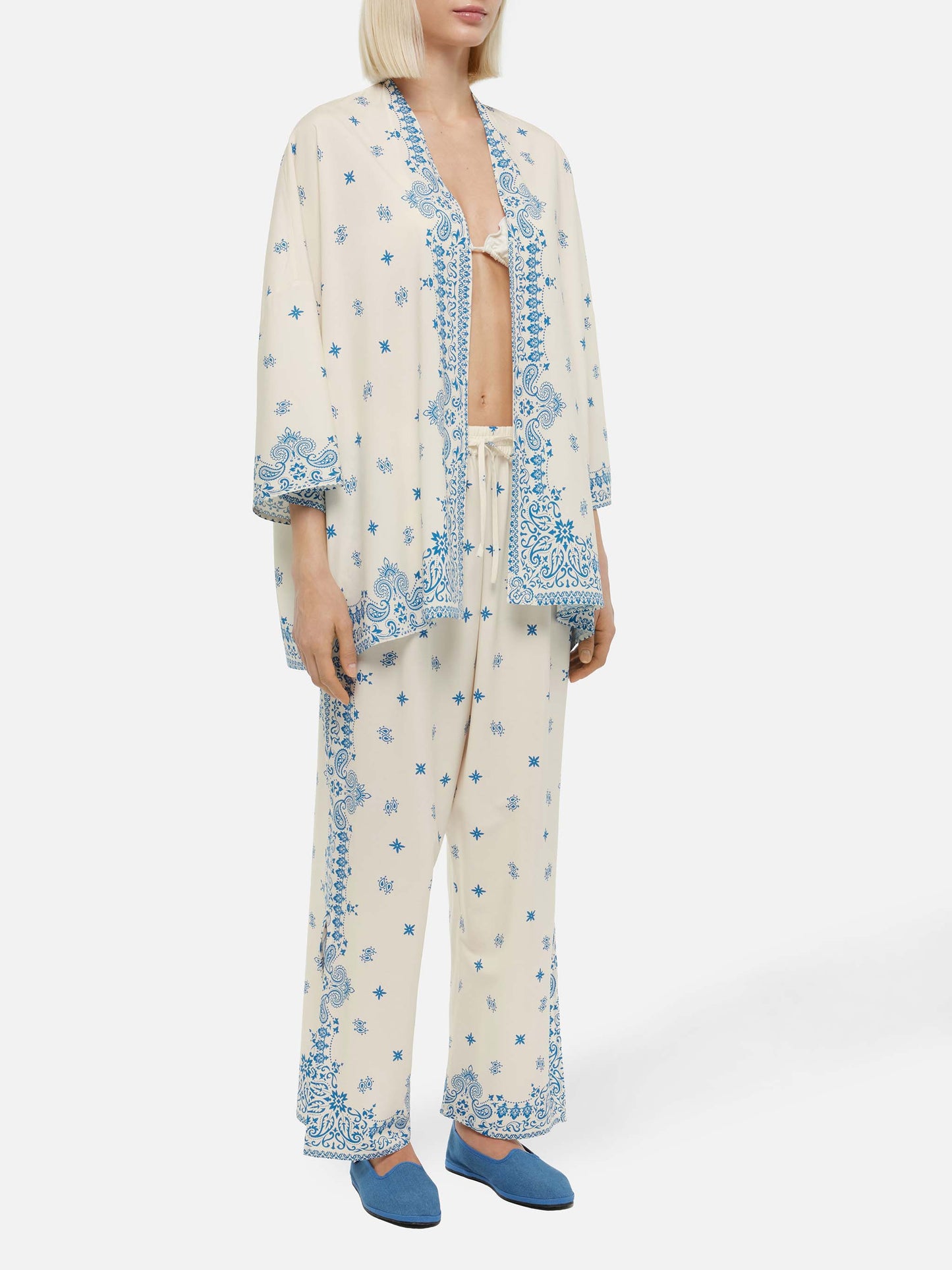 Ikaria wide-leg pants with bandanna placed print - MC2 Saint Barth