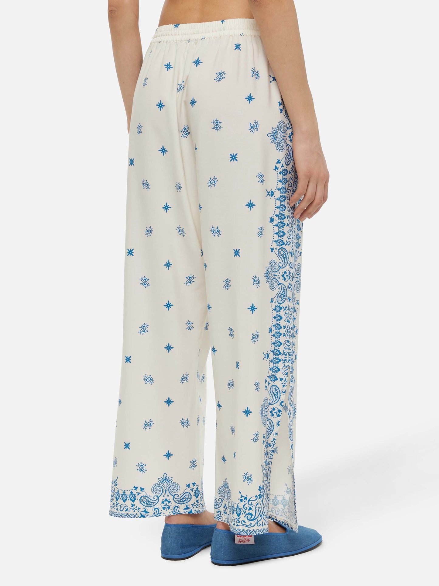 Ikaria wide-leg pants with bandanna placed print - MC2 Saint Barth