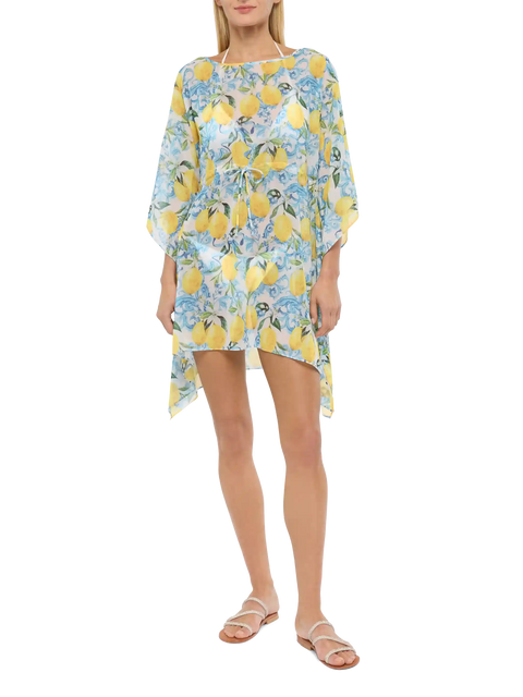 Iria cotton silk kaftan with majolica print - MC2 Saint Barth