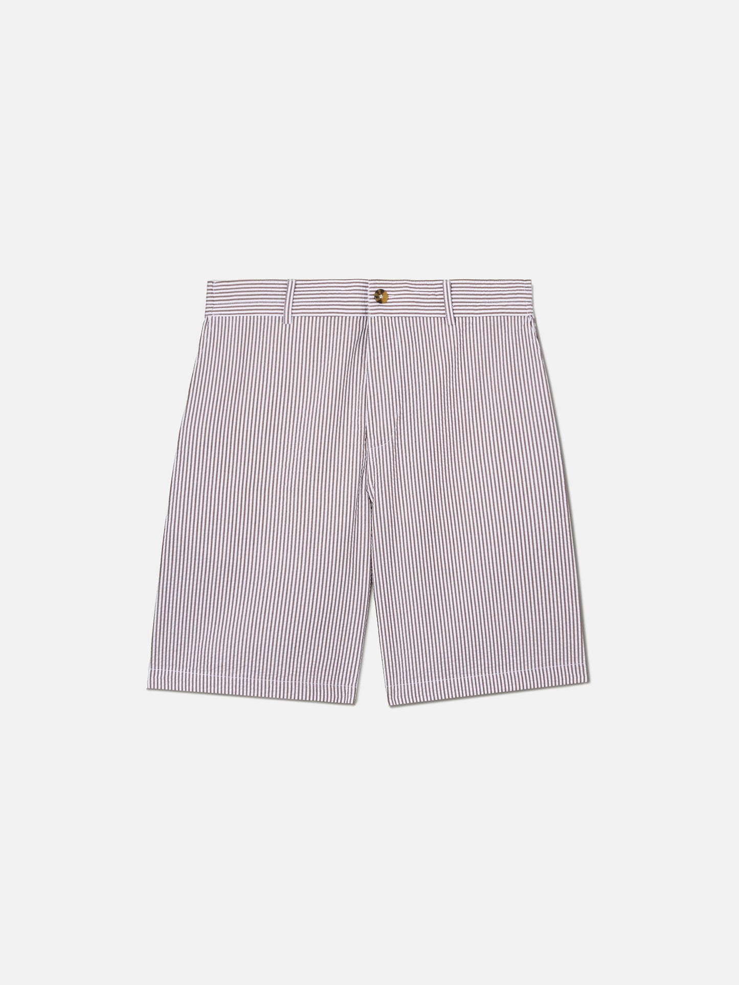 Brown Ischia bermuda shorts in striped seersucker