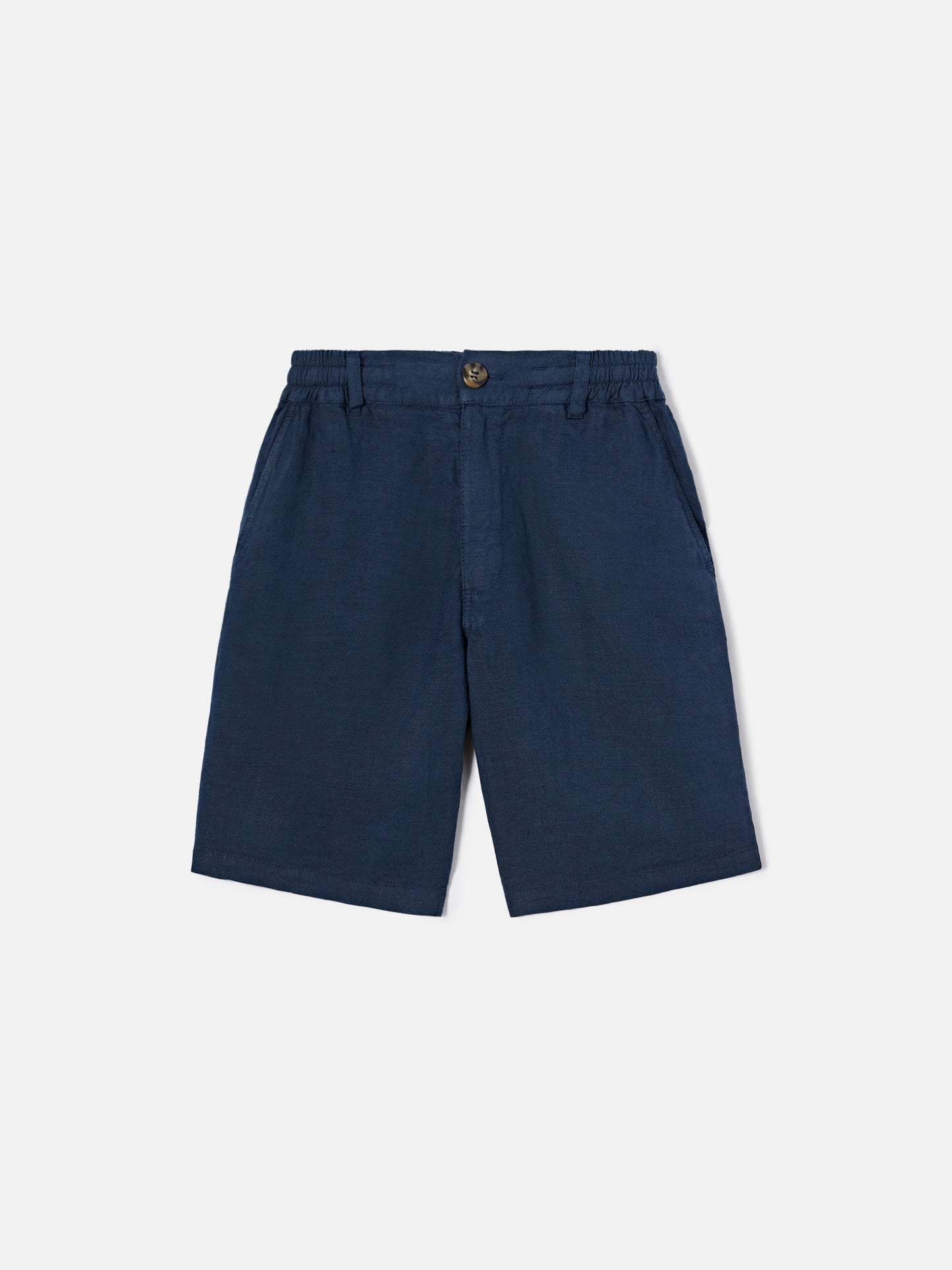 Shorts Ischia Jr in lino blu navy