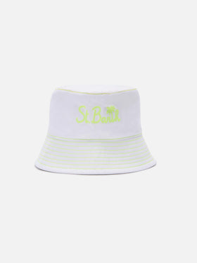 Cotton bucket hat with front embroidery