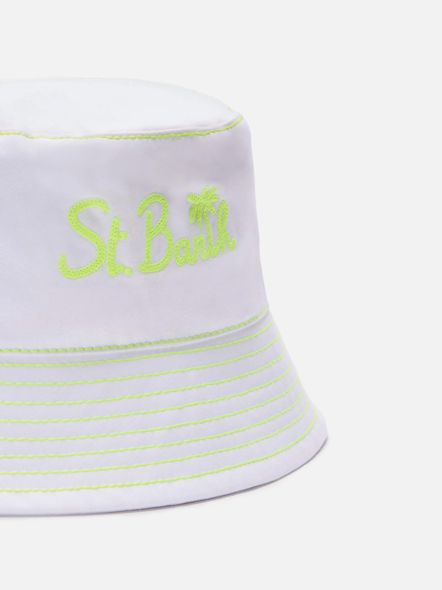 Cotton bucket hat with front embroidery