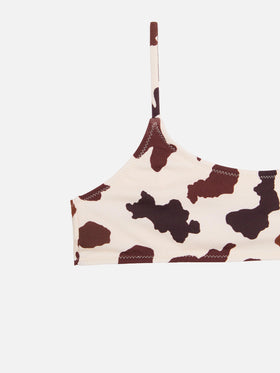 Bikini bralette Jaiden con stampa muccata