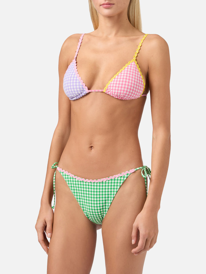 Triangle bikini Janet Norah with gingham print