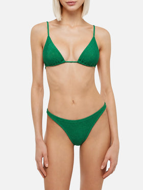 Triangle bikini Janet Naomi in green lurex