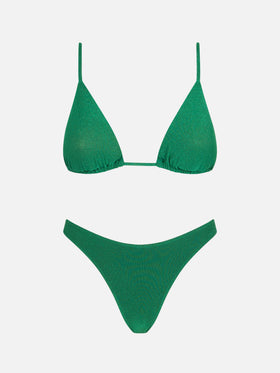 Triangle bikini Janet Naomi in green lurex