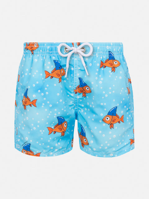 Jean mid-length swim shorts with fake shark print - MC2 Saint Barth