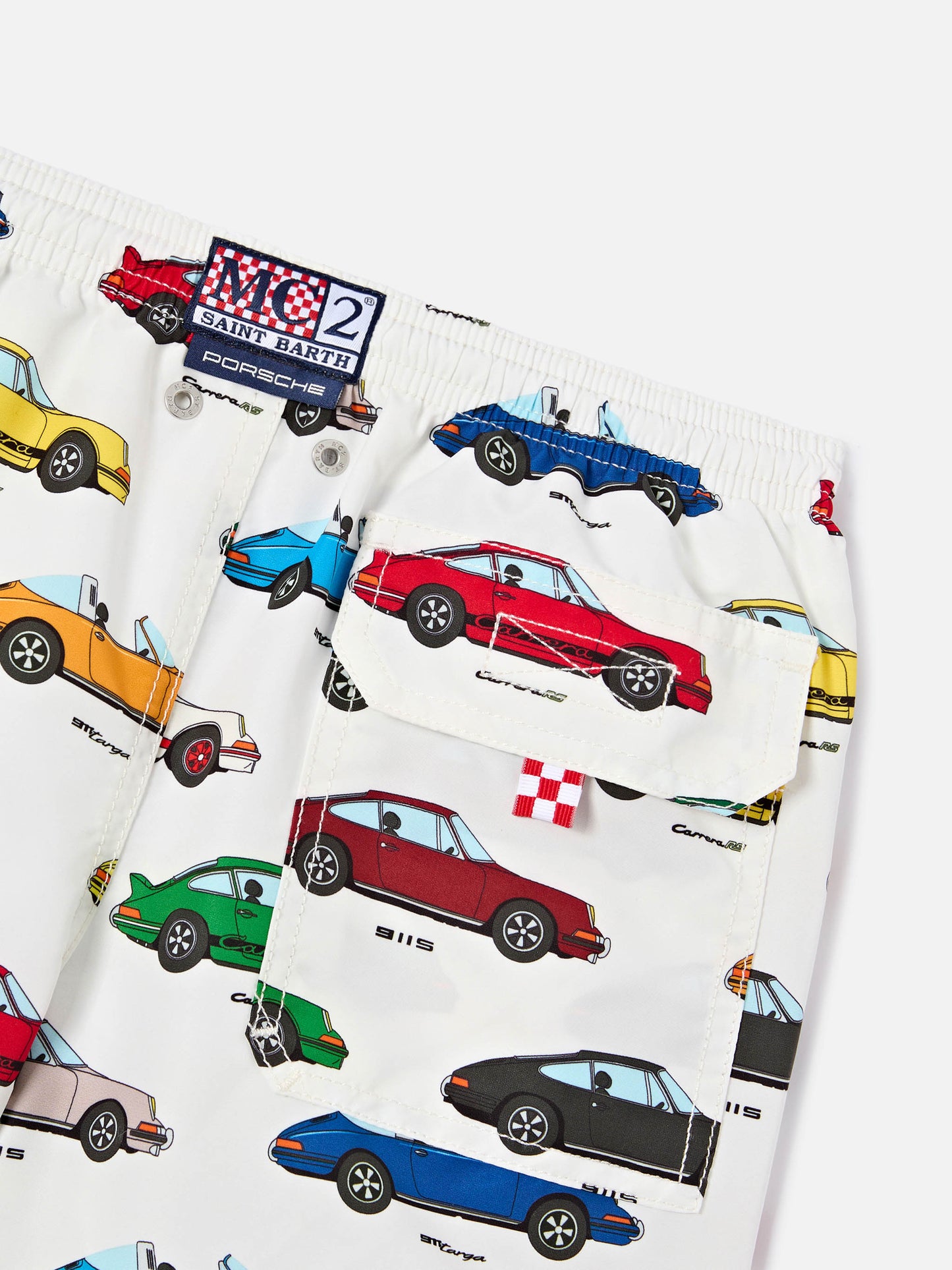 Jean swim shorts with all-over Porsche print | Special Edition