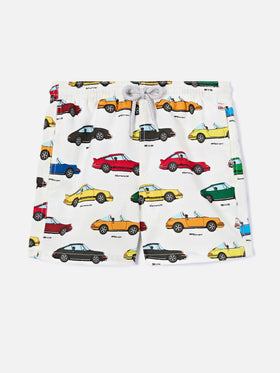 Jean swim shorts with all-over Porsche print | Special Edition
