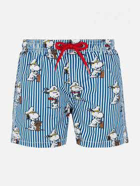 Jean mid-length swim shorts with Snoopy print | SNOOPY PEANUTS® SPECIAL EDITION