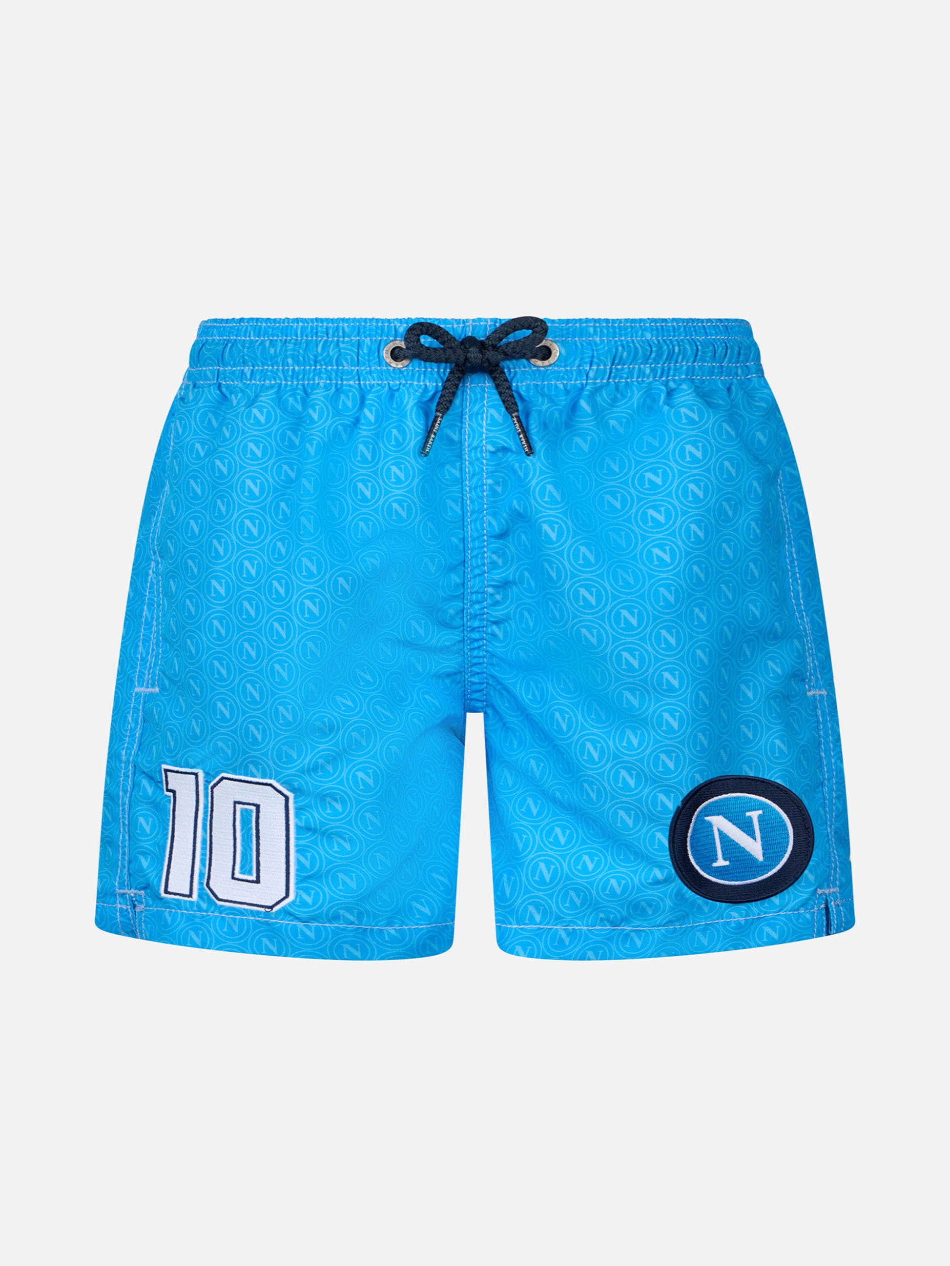 Jean mid-length swim shorts with Napoli print and patch | SSC NAPOLI SPECIAL EDITION - MC2 Saint Barth