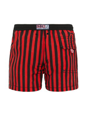 Jean mid-length swim shorts with Milan print | AC MILAN SPECIAL EDITION - MC2 Saint Barth