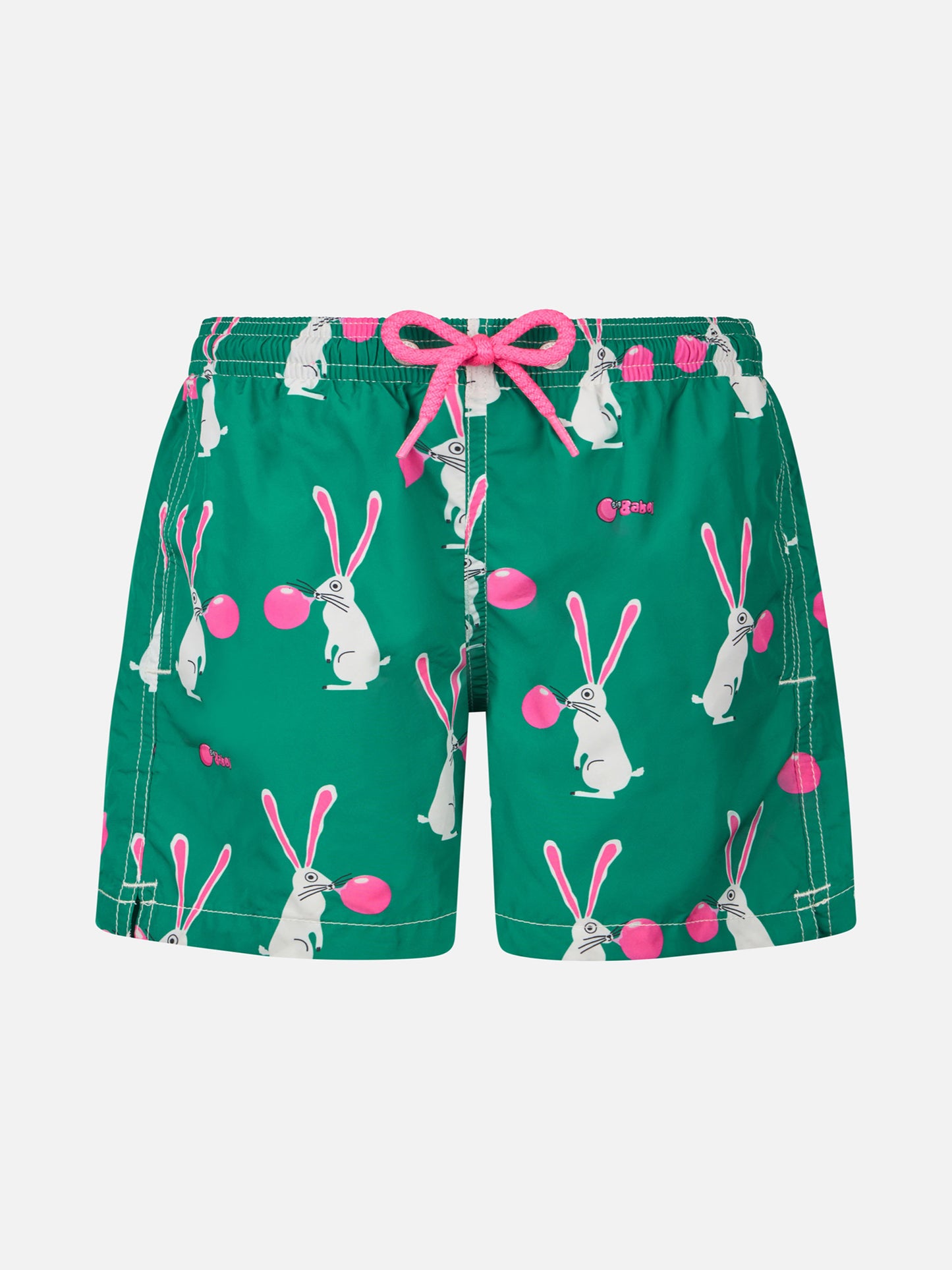 Boy lightweight fabric swimshorts with Big Babol rabbit print | BIG BABOL SPECIAL EDITION - MC2 Saint Barth