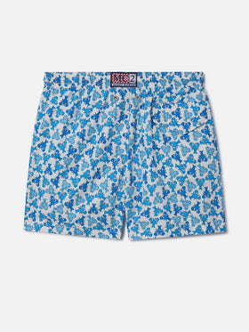 Boy lightweight fabric swim-shorts Jean Lighting with lobster print