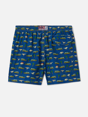 Jean Lighting swim shorts with Dinosaurs and Cars all-over print