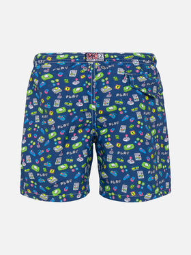 Boy swim shorts with retro games print - MC2 Saint Barth