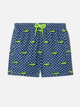 Bañador de niño de tejido ligero Jean Lighting con estampado de cocodrilo 