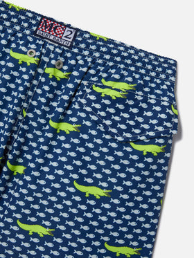 Bañador de niño de tejido ligero Jean Lighting con estampado de cocodrilo 