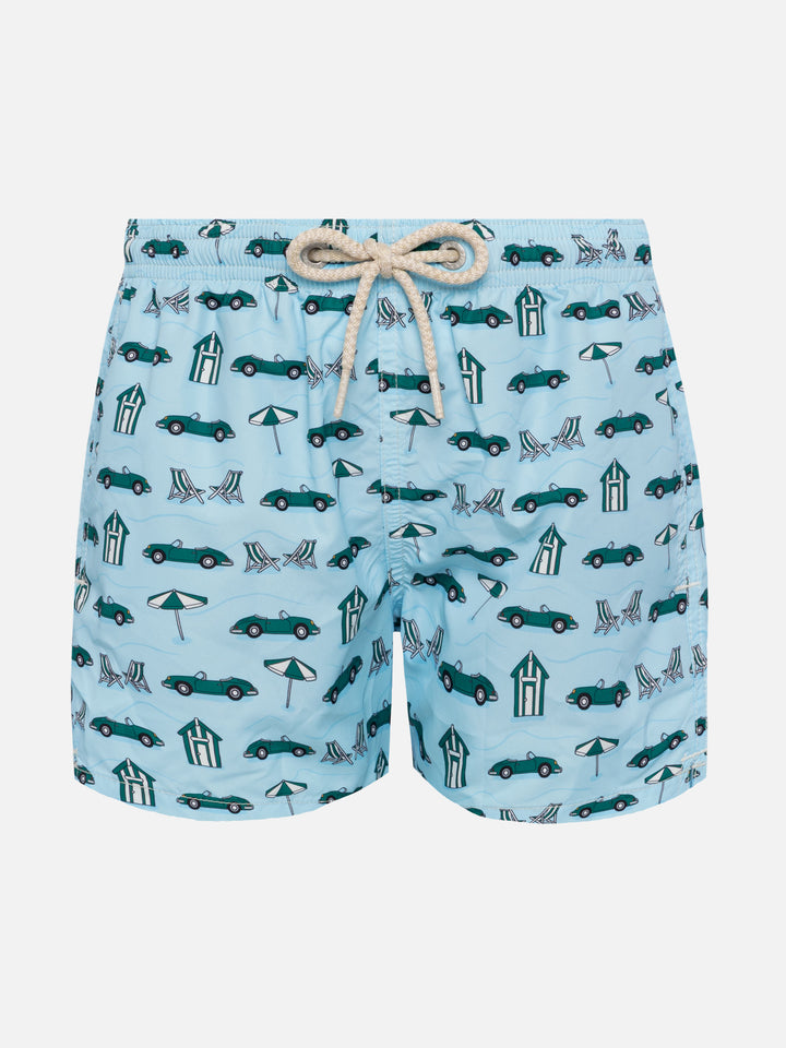 Jean Lighting lightweight fabric swim shorts with Forte beach cabana print - MC2 Saint Barth