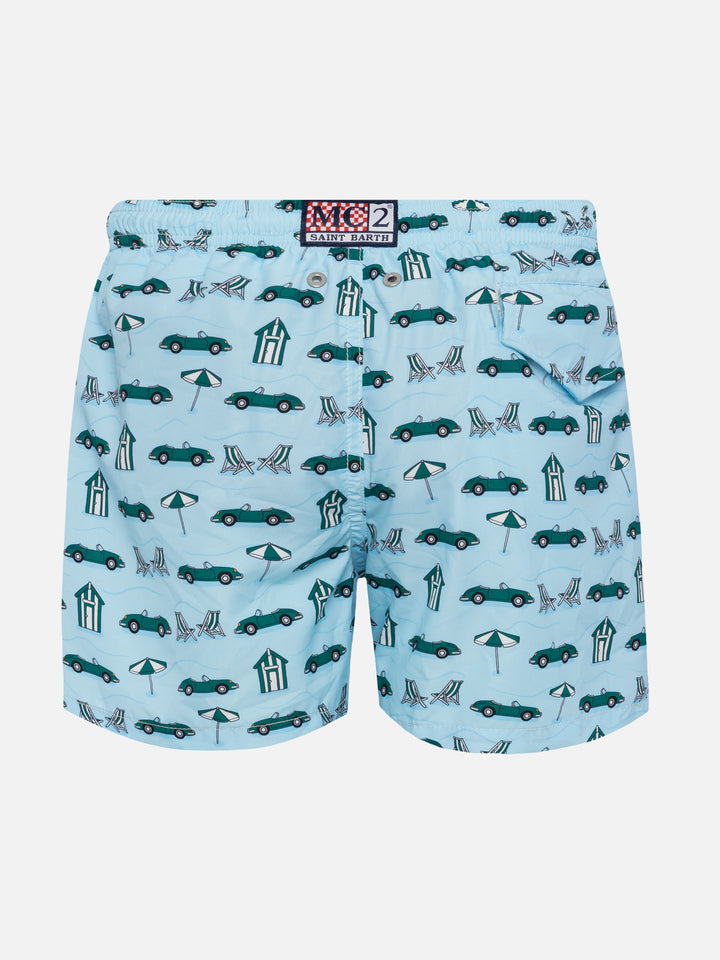 Jean Lighting lightweight fabric swim shorts with Forte beach cabana print - MC2 Saint Barth
