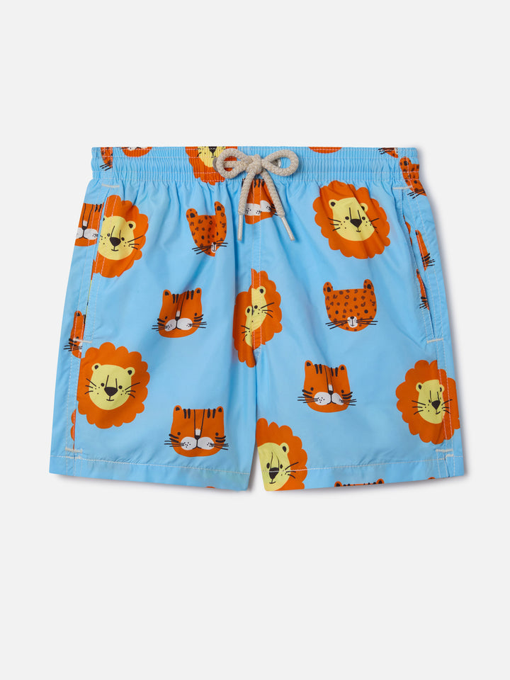 Bañador de tejido ligero para niño Jean Lighting con estampado de leones 