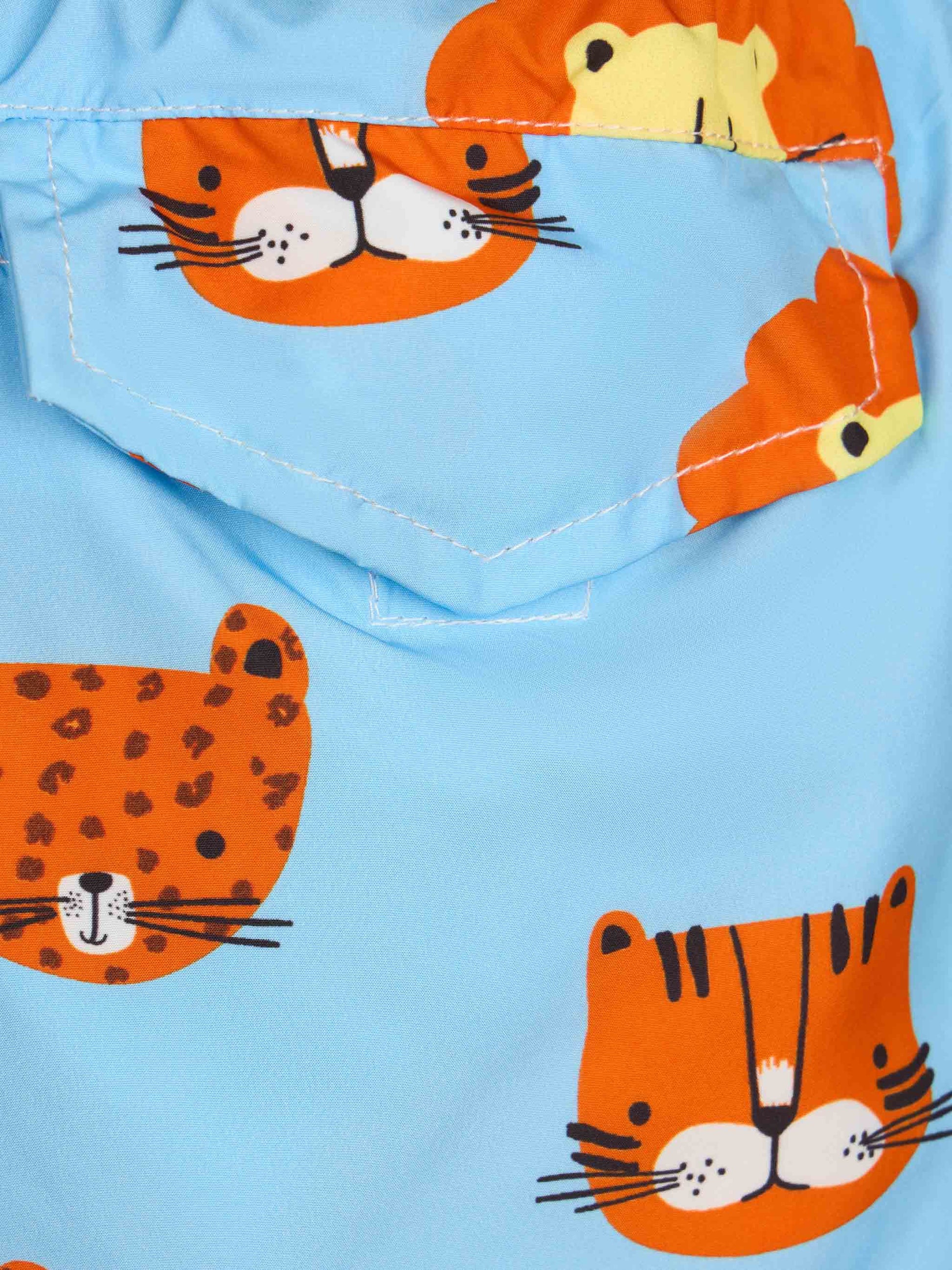 Boy lightweight fabric swim-shorts Jean Lighting with lions print - MC2 Saint Barth