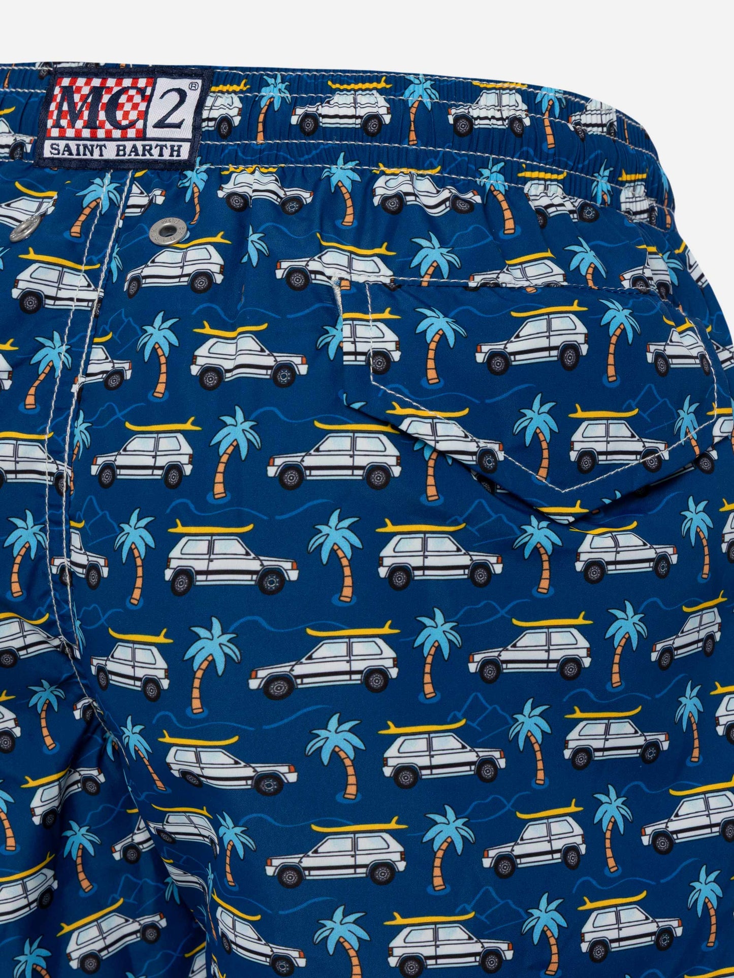 Jean Lighting lightweight fabric swim shorts with Panda car print | FIAT SPECIAL EDITION - MC2 Saint Barth