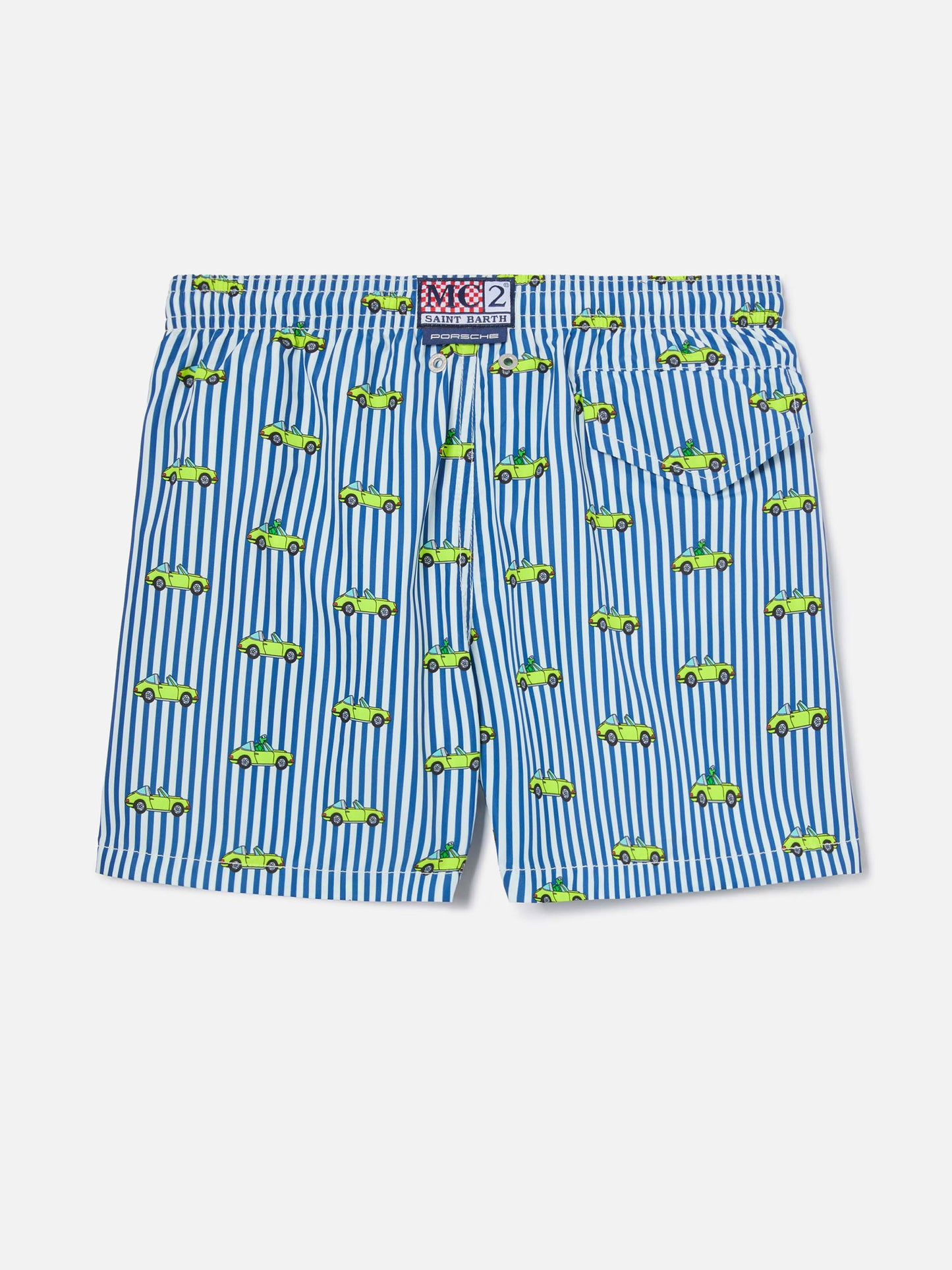 Jean Lighting swim shorts with Porsche print on stripes | Special Edition