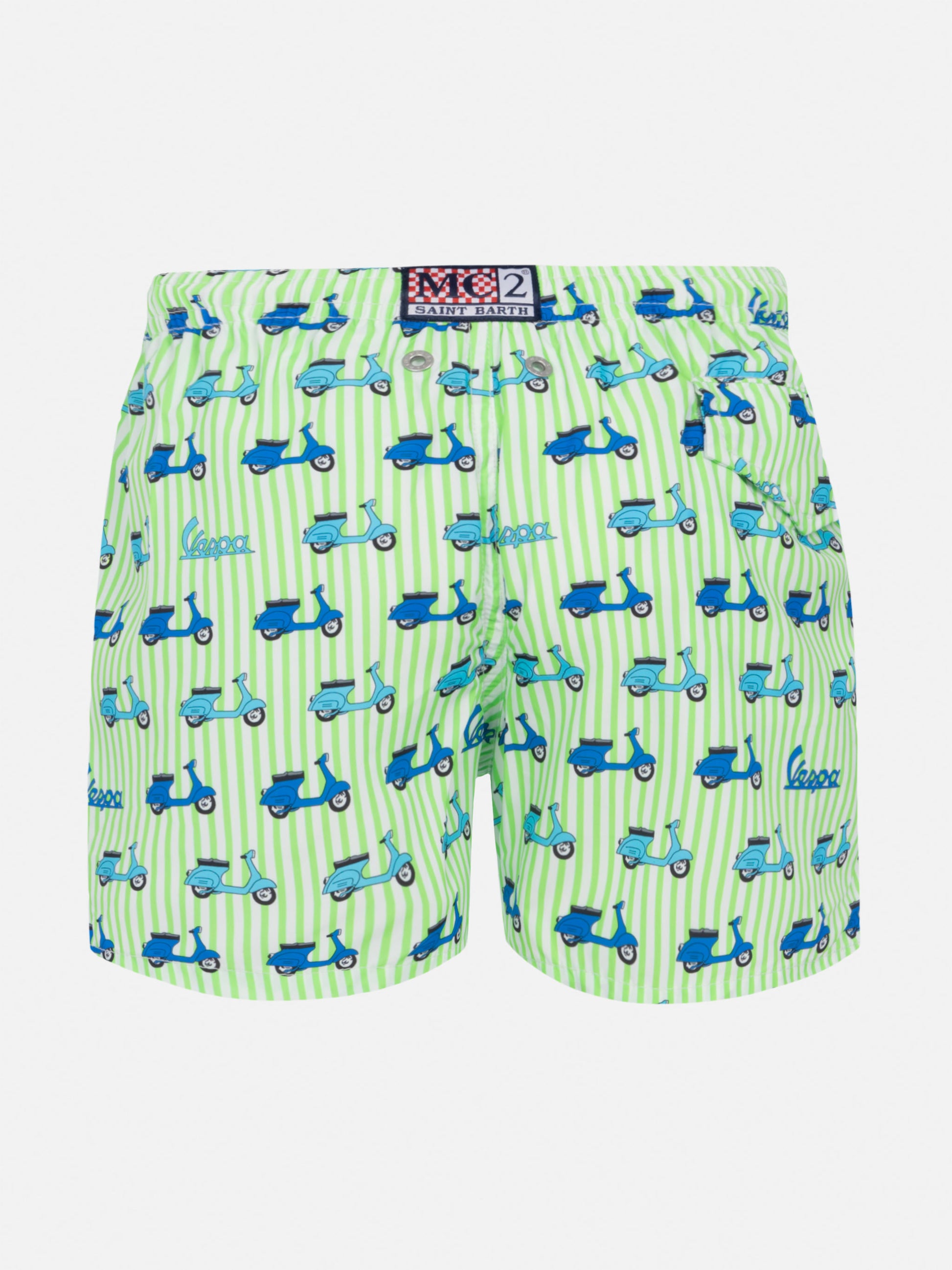 Jean Lighting lightweight fabric swim shorts with Vespa print | VESPA SPECIAL EDITION - MC2 Saint Barth