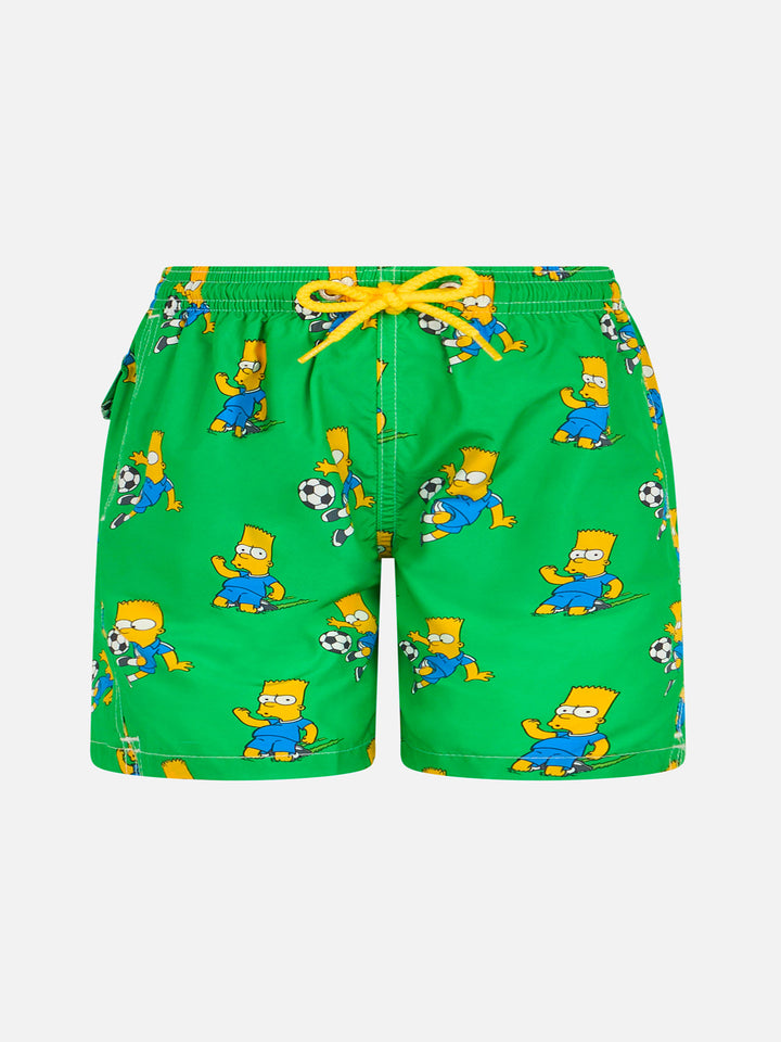 Boy lightweight fabric swim-shorts Jean Lighting with Bart print | THE SIMPSON SPECIAL EDITION - MC2 Saint Barth