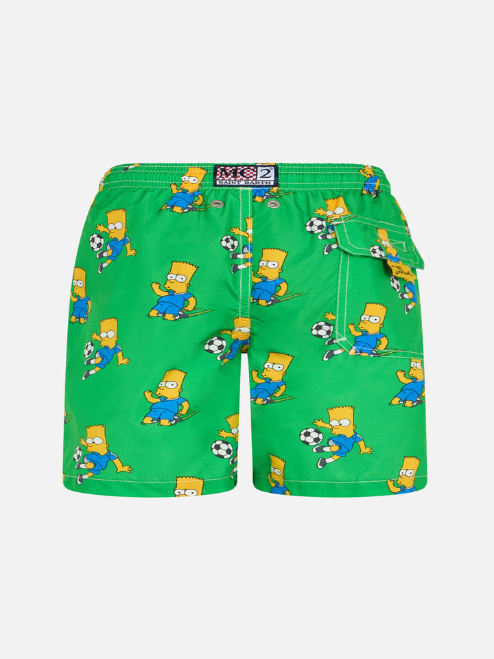 Boy lightweight fabric swim-shorts Jean Lighting with Bart print | THE SIMPSON SPECIAL EDITION - MC2 Saint Barth