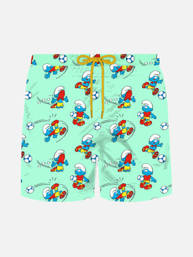 Jean Lighting lightweight fabric swim shorts with Smurfs print | THE SMURF SPECIAL EDITION