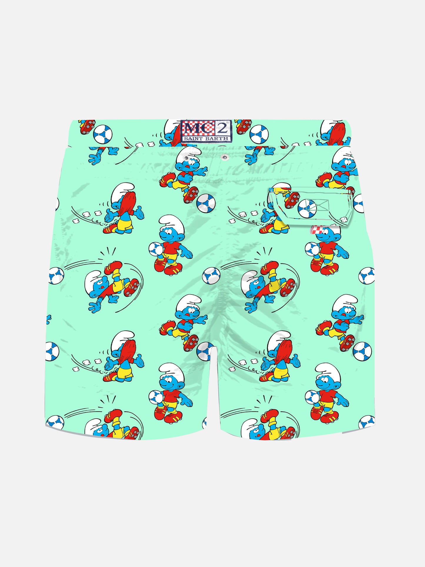 Jean Lighting lightweight fabric swim shorts with Smurfs print | THE SMURF SPECIAL EDITION