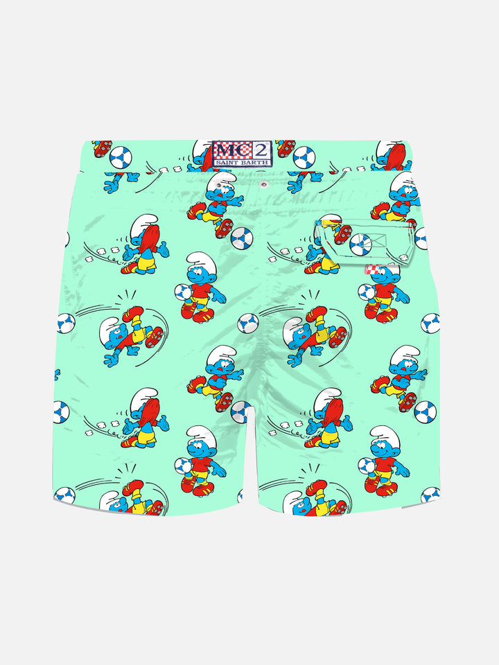 Jean Lighting lightweight fabric swim shorts with Smurfs print | THE SMURF SPECIAL EDITION