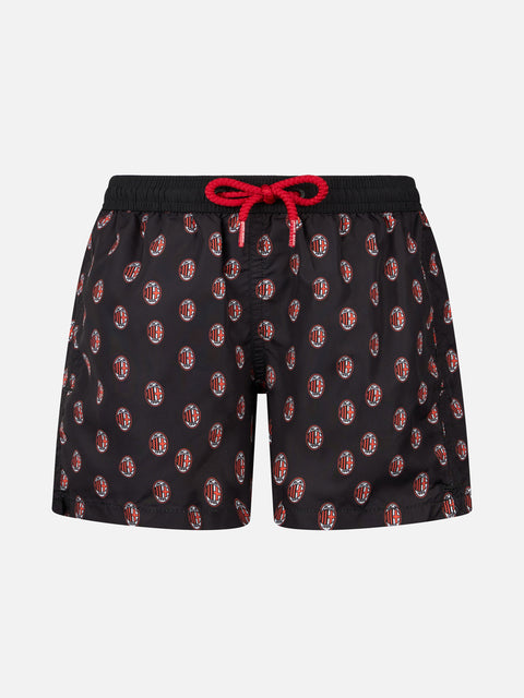 Boy lightweight fabric swimshorts with Milan print | AC MILAN SPECIAL EDITION - MC2 Saint Barth