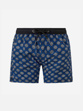 Boy lightweight fabric swimshorts with Inter print | INTER SPECIAL EDITION - MC2 Saint Barth