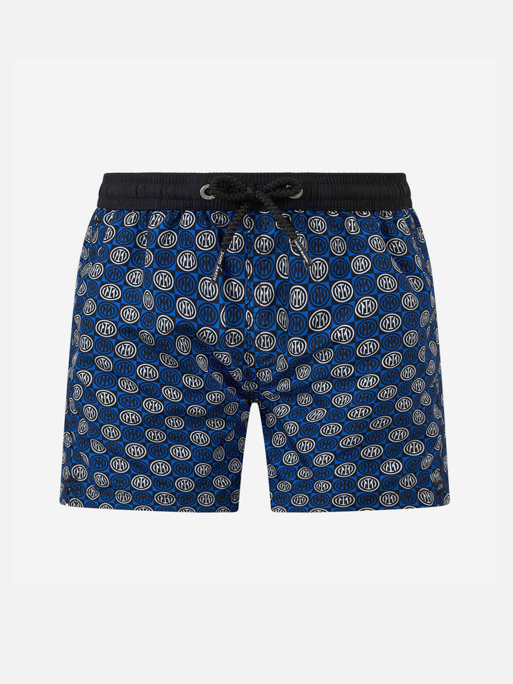 Boy lightweight fabric swimshorts with Inter print | INTER SPECIAL EDITION - MC2 Saint Barth