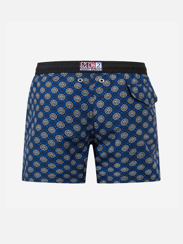 Boy lightweight fabric swimshorts with Inter print | INTER SPECIAL EDITION - MC2 Saint Barth