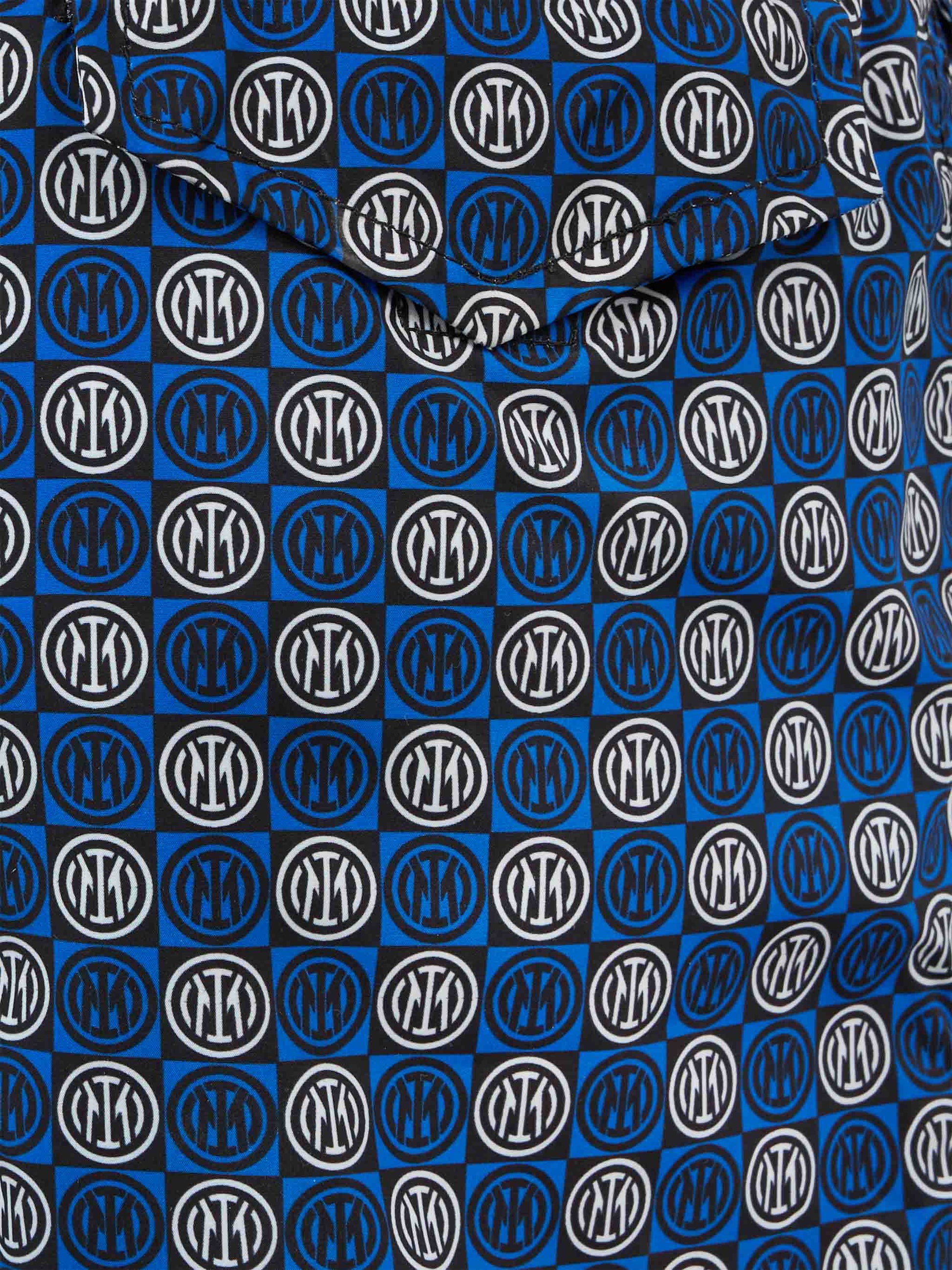 Boy lightweight fabric swimshorts with Inter print | INTER SPECIAL EDITION - MC2 Saint Barth