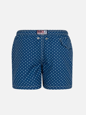 Boy lightweight fabric swim-shorts Jean Lighting with polka dots print - MC2 Saint Barth