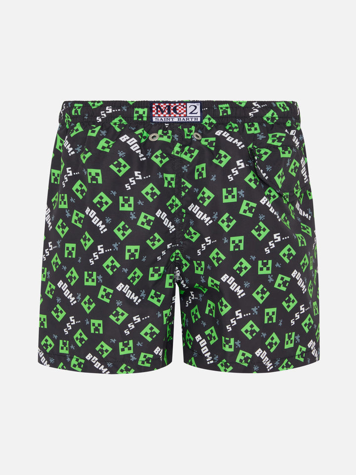 Jean Lighting lightweight fabric swim shorts with Minecraft print|MINECRAFT SPECIAL EDITION