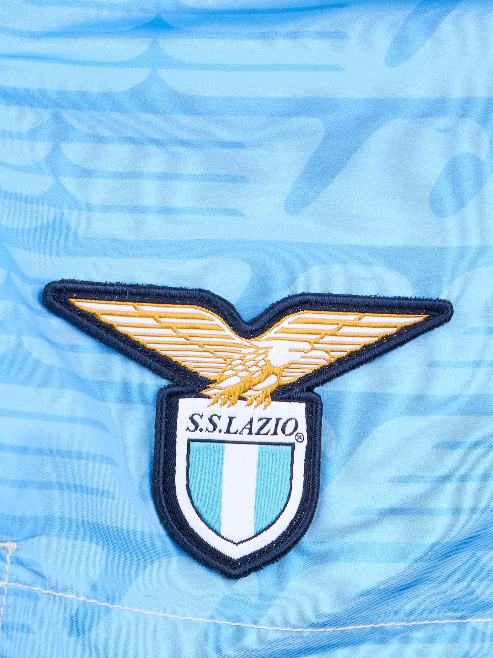 Jean Lighting lightweight fabric swim shorts with Lazio logo print and Di Padre in Figlio embroidery|SS LAZIO SPECIAL EDITION - MC2 Saint Barth