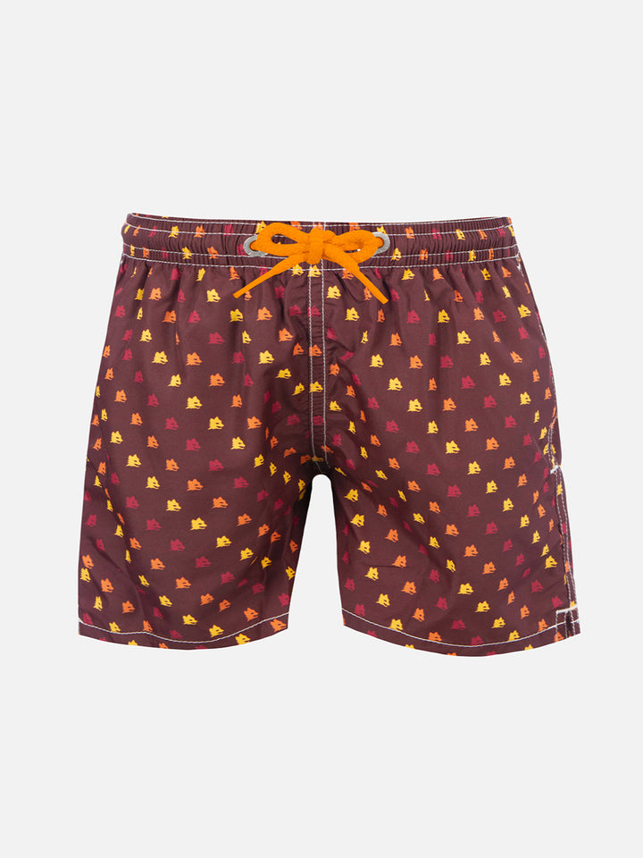 Boy swim shorts with AS Roma print | AS ROMA SPECIAL EDITION - MC2 Saint Barth