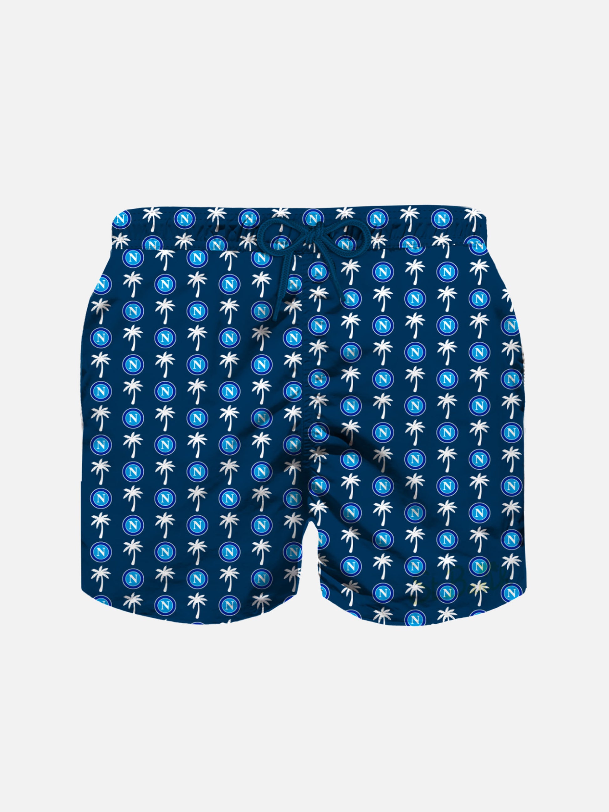 Boy light fabric swim shorts with Napoli logo print | SSC NAPOLI SPECIAL EDITION - MC2 Saint Barth