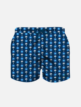 Boy light fabric swim shorts with Napoli logo print | SSC NAPOLI SPECIAL EDITION - MC2 Saint Barth