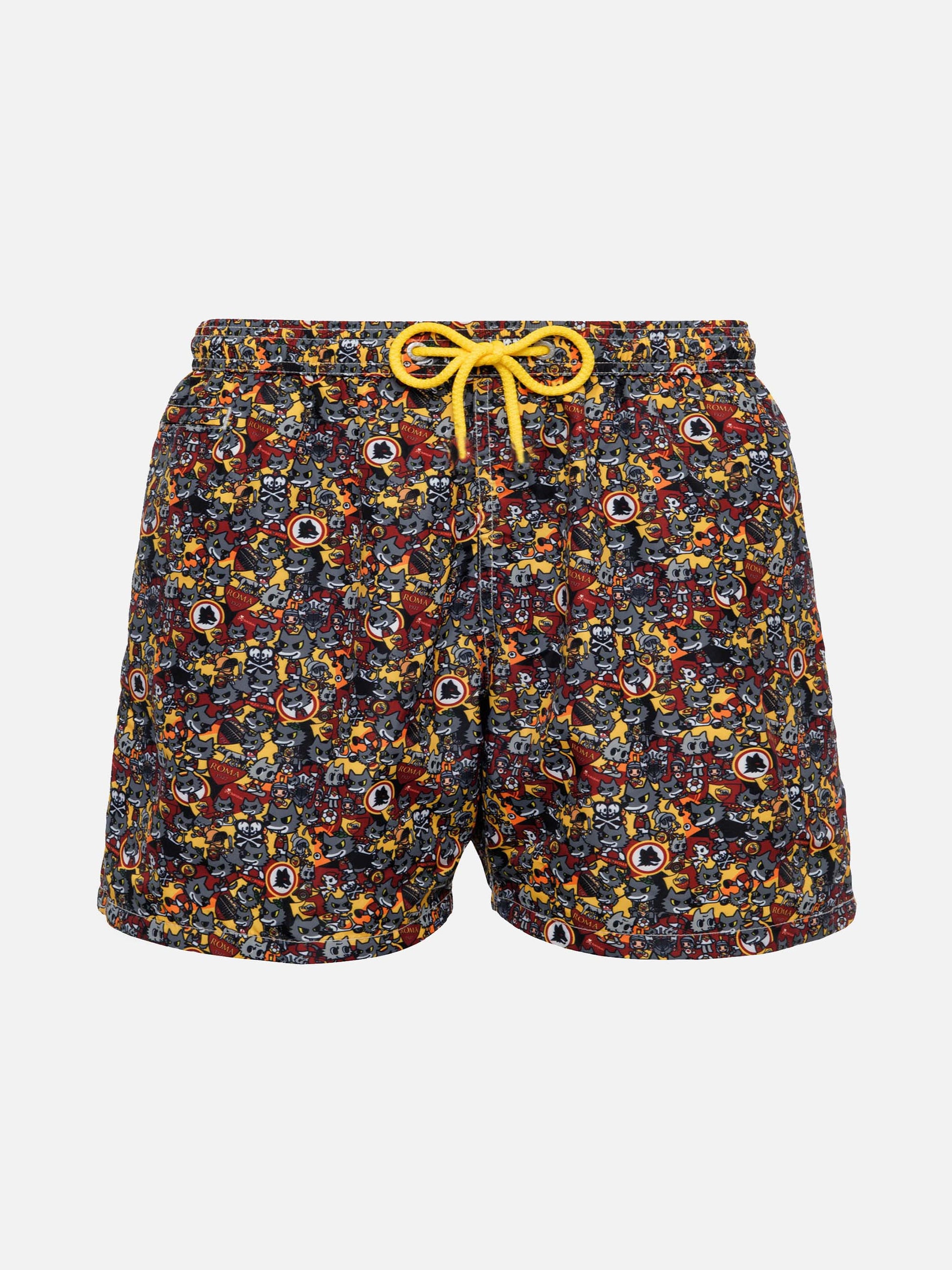Boy lightweight fabric swimshorts with Roma print | AS ROMA SPECIAL EDITION - MC2 Saint Barth