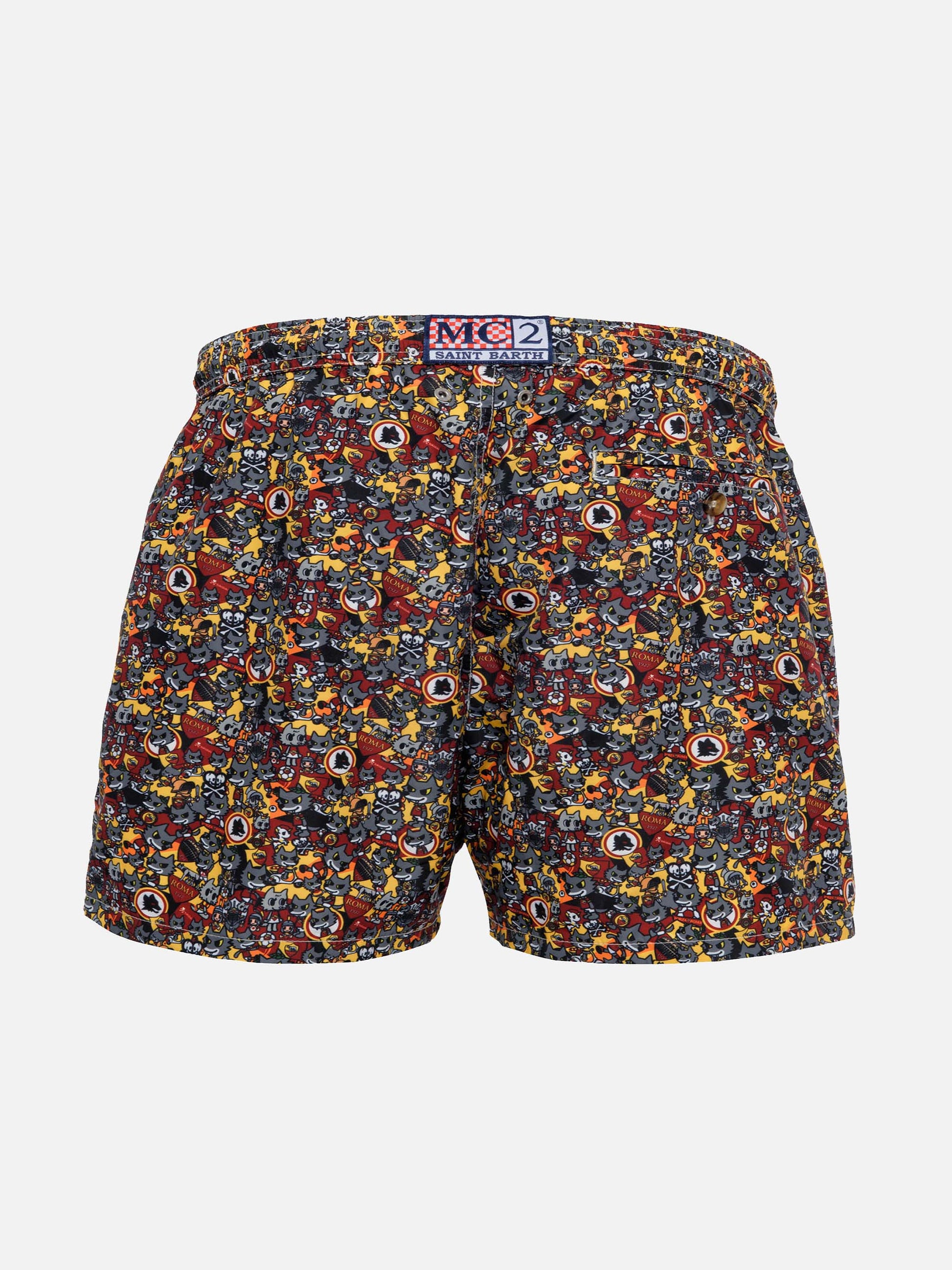Boy lightweight fabric swimshorts with Roma print | AS ROMA SPECIAL EDITION - MC2 Saint Barth