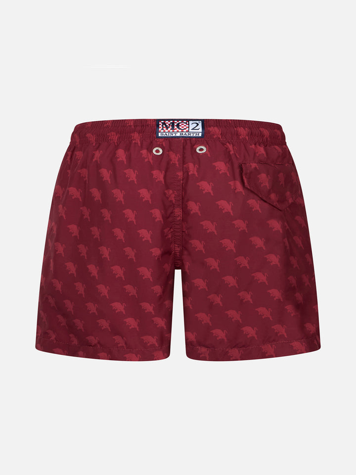 Boy lightweight fabric swimshorts with TORINO print | AC TORINO SPECIAL EDITION - MC2 Saint Barth